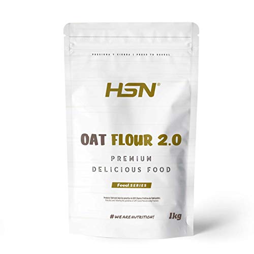 Harina de Avena de HSN | Oatmeal | Instantánea Ideal para Batidos, Tortitas de Avena y Claras, Recetas Fitness | De Sabores, En Polvo, Vegana, Sin Lactosa, Sin Soja, Sabor Neutro, 1Kg