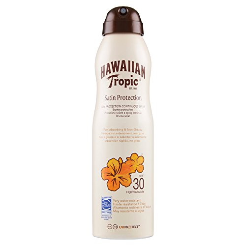 Hawaiian Tropic Satin Protection Continous Spray SPF 30 - Bruma Solar Protectora de Absorción Rápida, Protección Solar No Grasa, 220 ml Hawaiian Tropic Satin Protection Continous Spray SPF 30 - Bruma Solar Protectora de Absorción Rápida, Protección Solar No Grasa, 220 ml