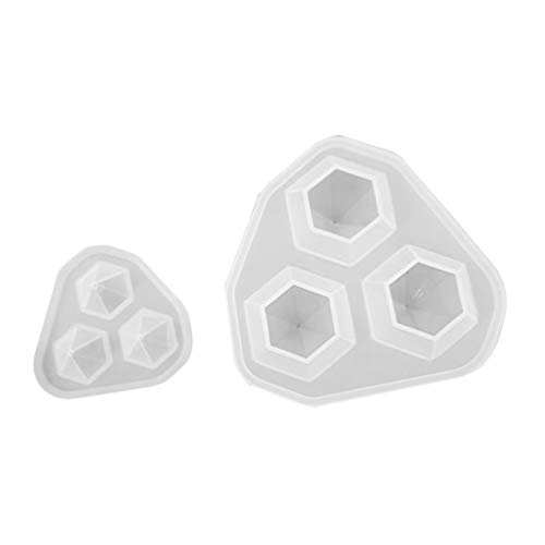 Healifty - Moldes de silicona para fundir cristales de resina, 3 moldes de diamante en forma de pirámide para hacer joyas, abalorios, manualidades y repostería