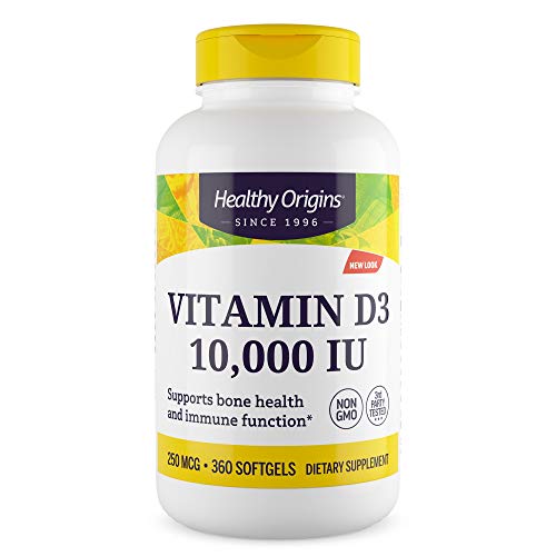 Healthy Origins, Vitamin D3, 10,000 IU, 360 Softgels