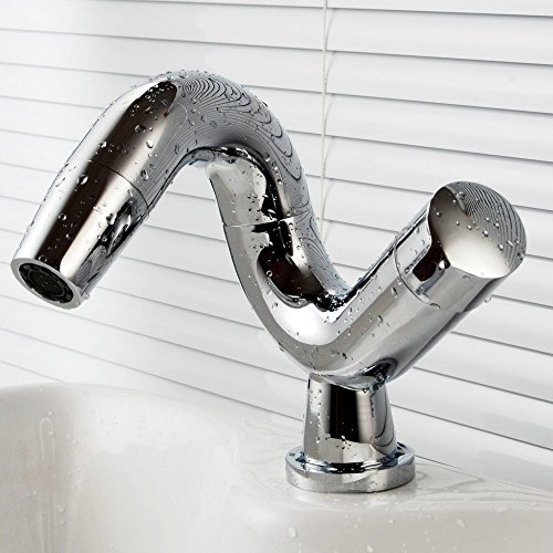 Hiendure®Grifo de labavo, Grifo de fregadero y baño, Grifo mezclador, con diseño moderno,Hecho de latón y acabado cromado Hiendure®Grifo de labavo, Grifo de fregadero y baño, Grifo mezclador, con diseño moderno,Hecho de latón y acabado cromado