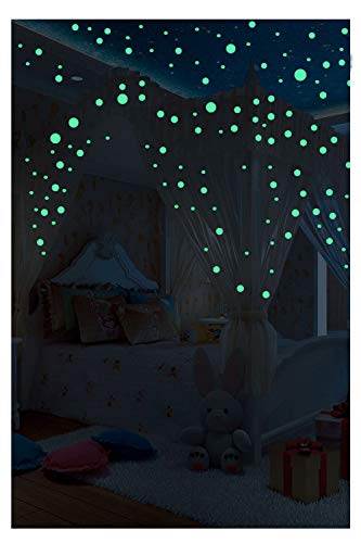 Hocaies Pegatinas de Estrellas Fluorescentes Luminoso Pegatinas de Pared Círculos Pegatinas de Pared, DIY Fluorescentes Decoración de la Habitación Para Chico Niña.