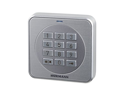 Hörmann 4511633 CTV 3-1 ~ 3 funciones, especialmente resistente, con teclado de metal, funciona hasta dos puertas de garaje o apertura eléctrica de puerta ~ Dimensiones: 8 x 8 x 1,5 cm