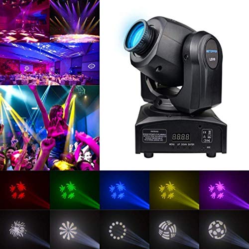 HXCD Luz de Haz de Escenario con Cabezal móvil, Foco LED de 30 W, Control DMX512 Activado por Voz para Fiesta, espectáculo, DJ KTV, Boda