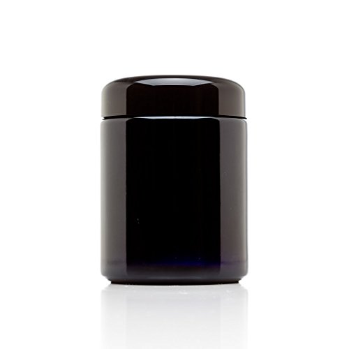 Infinity Jars 250 ml (8.5 fl oz) Black Ultraviolet Refillable Empty Glass Screw Top Jar by Infinity Jars
