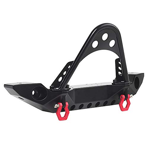 INJORA RC Parachoques Metal Front Bumper con LED Luz Tow Hook para 1:10 RC Crawler Traxxas TRX-4 Axial SCX10 SCX10 II 90046 SCX10 III AXI03007