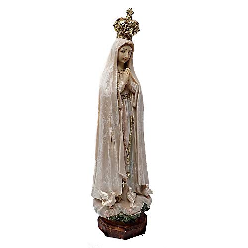 Inmaculada Romero IR Figura Virgen Fátima Efecto Madera Desgastada Adorno 20.5Cm. Resina Peana Decoración Inmaculada Romero IR Figura Virgen Fátima Efecto Madera Desgastada Adorno 20.5Cm. Resina Peana Decoración
