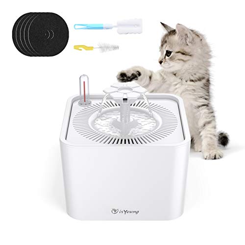 isYoung Bebedero Gatos Fuente Silencioso 2.2L para Perros y Gatos Bebedero Automático Fuente de Agua para Mascotas con 5 Filtros isYoung Bebedero Gatos Fuente Silencioso 2.2L para Perros y Gatos Bebedero Automático Fuente de Agua para Mascotas con 5 Filtros