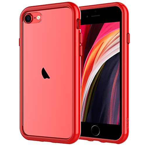 JETech Funda Compatible iPhone SE 2ª Generación, iPhone 8 iPhone 7, Anti- Choques y Anti- Arañazos, Rojo