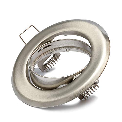 Juego De Proyectores foco empotrable led GU10-1 Unidade De Bastidor De Montaje De Óptica De Acero Inoxidable Cepillado, Incl. Zócalo GU10 Para Lámparas De Leds O Halógenas, Giratorio 30°, Redondo Juego De Proyectores foco empotrable led GU10-1 Unidade De Bastidor De Montaje De Óptica De Acero Inoxidable Cepillado, Incl. Zócalo GU10 Para Lámparas De Leds O Halógenas, Giratorio 30°, Redondo