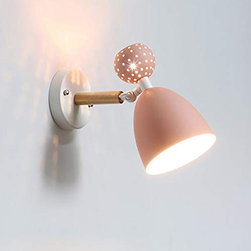 Kaper Go Lámpara De Pared Para Niños Con Macaron LED De Color Rosa Lámparas De Iluminación Lámpara De Noche De Hierro Forjado Lámpara De Noche De 3-8 Metros Cuadrados Habitación Para Niños Sala De Est