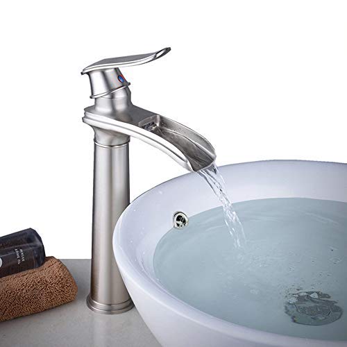 Kelelife Grifo Lavabo, Cascada Grifo Baño Monomando Alto, Acabado Mate Kelelife Grifo Lavabo, Cascada Grifo Baño Monomando Alto, Acabado Mate