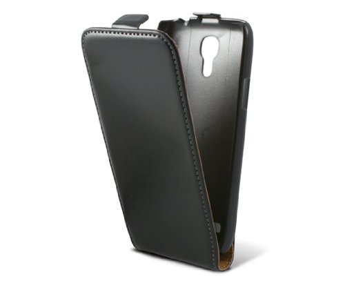 Ksix B8508FU70 - Funda flexible de piel con tapa para Samsung Galaxy S4 Mini I9190, negro