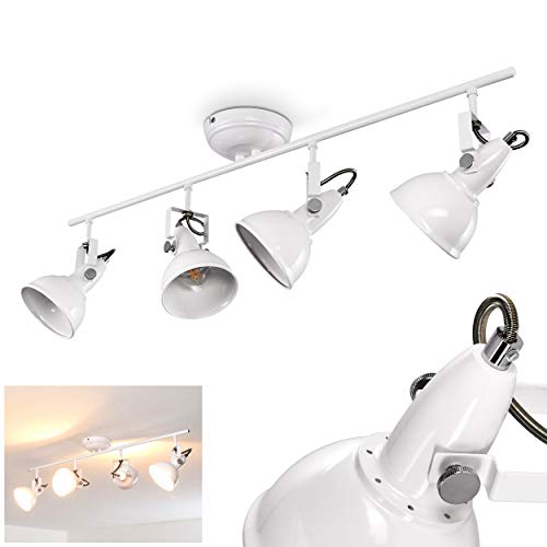 Lámpara de techo Tina de metal en blanco, 4 x E14, con focos ajustables, adecuada para bombillas LED, ideal para salón y dormitorio