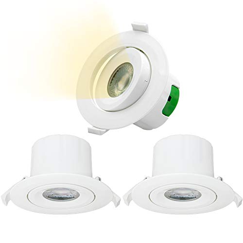 Lamparas Focos LED Plafones de Techo Empotrables Downlight LED Giratorio 9W Luz Calida 3000K 800Lm Agujero del Techo 85-90MM Dirección de Iluminación Ajustable, Lot de 3 de Enuotek