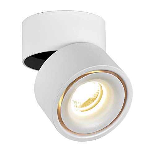 LANBOS luz de techo LED Lámpara de pared - luz de techo y pared, Led Downlight,Focos para el techo, luz blanca cálida, 3000K,10 W, IP20, 10X10CM, Blanco