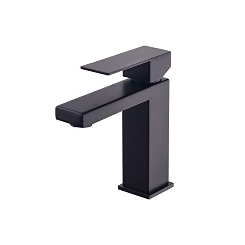 Lardecor - Grifo de Lavabo de Acero inoxidable - Monomando para Agua Fría y Caliente - TAMUL BLACK + (Mod. 4043B)