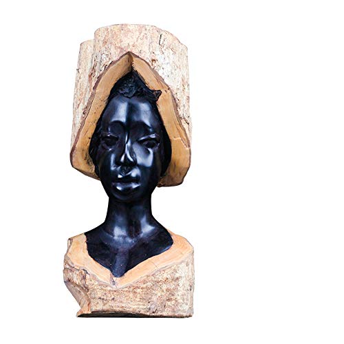 LBYLYH Figura decorativa para el hogar, hecha a mano, de madera maciza, diseño de ébano, figura de ébano