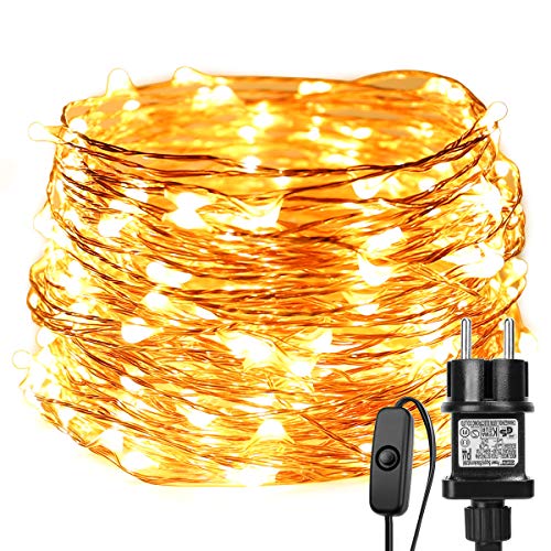 LE Guirnalda de luces LED 22m 200 LED Blanco cálido Alambre de cobre impermeable, Decoración de fiestas, Guirnalda de luces de Navidad LE Guirnalda de luces LED 22m 200 LED Blanco cálido Alambre de cobre impermeable, Decoración de fiestas, Guirnalda de luces de Navidad