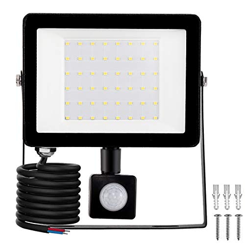 LED Foco Exterior con Sensor Movimiento, Proyector Led Impermeable IP65 Floodlight Led Foco Blanco Frío 6500K Exterior Iluminación para Patio, Almacén, Camino, Jardín (50W, 1Pack) LED Foco Exterior con Sensor Movimiento, Proyector Led Impermeable IP65 Floodlight Led Foco Blanco Frío 6500K Exterior Iluminación para Patio, Almacén, Camino, Jardín (50W, 1Pack)