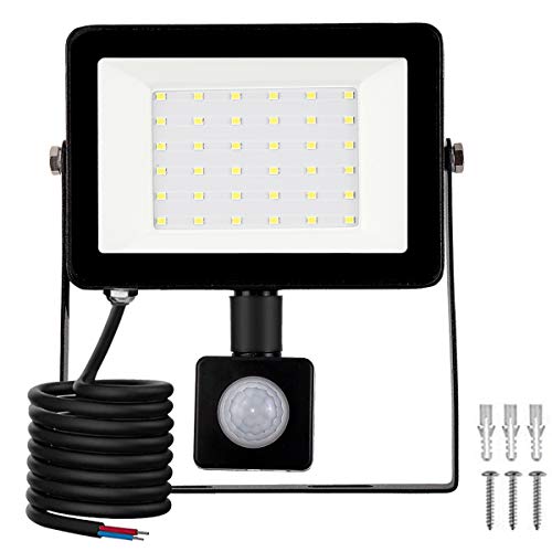 LED Foco Exterior con Sensor Movimiento, Proyector Led Impermeable IP65 Floodlight Led Foco Blanco Frío 6500K Exterior Iluminación para Patio, Almacén, Camino, Jardín (30W, 1Pack) LED Foco Exterior con Sensor Movimiento, Proyector Led Impermeable IP65 Floodlight Led Foco Blanco Frío 6500K Exterior Iluminación para Patio, Almacén, Camino, Jardín (30W, 1Pack)