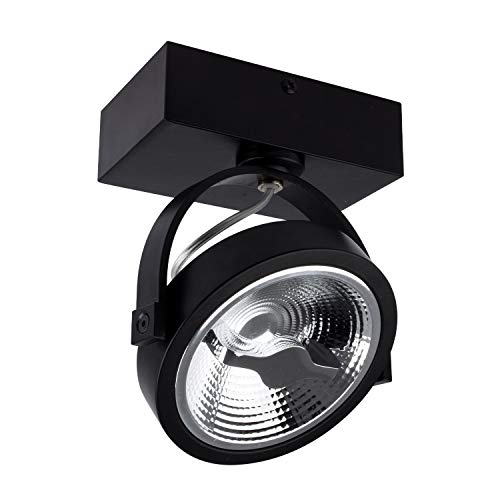 LEDKIA LIGHTING Foco LED CREE de Superficie Direccionable AR111 Negro 15W Regulable Blanco Cálido 3000K