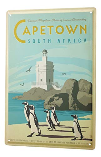 LEotiE SINCE 2004 Cartel Letrero de Chapa Trotamundos Ciudad del Cabo Sudáfrica Pingüinos Playa del Faro