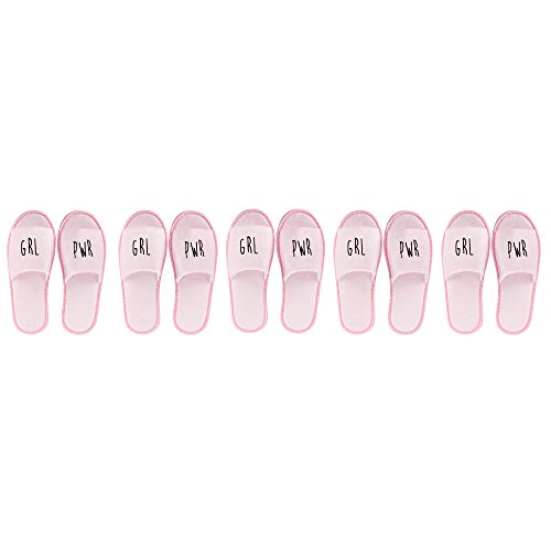 Likalla – Zapatillas de hotel bordadas con GRL PWR, Girl Gang, Boss Babe – abiertas – rosa, blanco, negro, individual o 5/10 pares en el set, color, talla Einheitsgröße