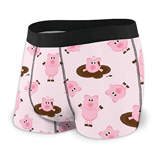 Lindo rosa cerdos animales calzoncillos bóxer para hombre ropa interior pantalones cortos elásticos suaves boxeadores troncos con bolsa