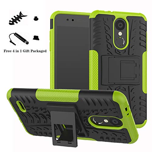 LiuShan LG K8 / K9 2018 Funda, Heavy Duty Silicona Híbrida Rugged Armor Soporte Cáscara de Cubierta Protectora de Doble Capa Caso para LG K8 / K9 2018 Smartphone,Verde