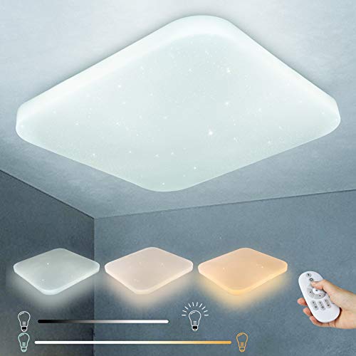 LUSUNT LED Lámpara de Techo -26W Regulable Luz de Techo -Plafon LED para Dormitorio Habitacion Baño Cocina Sala de Estar Comedor Balcón LED Plafón Moderna Impermeable 3000~6000K 2050lm