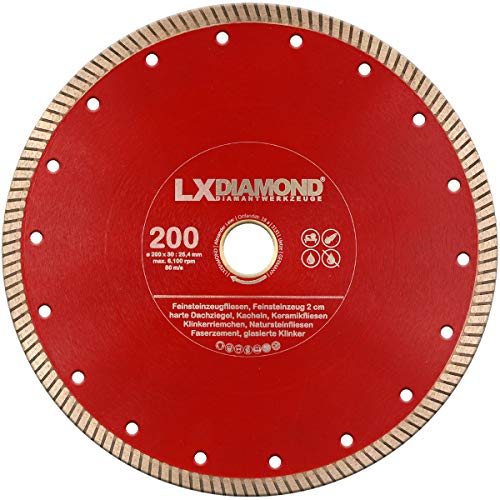LXDIAMOND Disco de corte de diamante 200 mm x 30 mm para gres porcelánico de 2-3 cm, azulejos de gres porcelánico, azulejos de piedra natural, etc. 200 mm