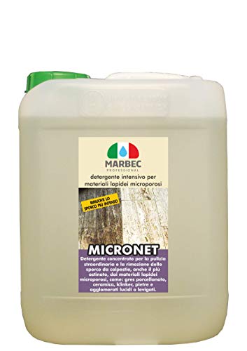 Marbec - MICRONET 5LT | Detergente para la Limpieza Extraordinaria y la eliminación de Suciedad intensa por pisoteo en gres porcelánico, cerámica y Piedras microporosas