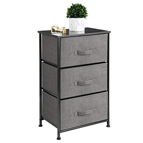 mDesign Cómoda de tela – Práctico organizador de armarios con 3 cajones – Sistema de almacenamiento para el dormitorio, el apartamento o habitaciones pequeñas – antracita mDesign Cómoda de tela – Práctico organizador de armarios con 3 cajones – Sistema de almacenamiento para el dormitorio, el apartamento o habitaciones pequeñas – antracita