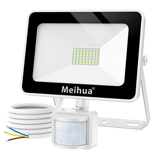 MEIHUA Foco con Sensor de Movimiento 35W, Proyector Led Exterior Super Brillante 3500lm 6500K Blanco Frío Foco LED con Detector IP66 Impermeable Foco Illumincion para Jardín, Patio, Garaje MEIHUA Foco con Sensor de Movimiento 35W, Proyector Led Exterior Super Brillante 3500lm 6500K Blanco Frío Foco LED con Detector IP66 Impermeable Foco Illumincion para Jardín, Patio, Garaje