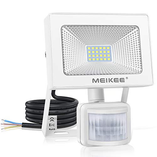MEIKEE 20W Foco con Sensor de Movimiento 2000LM Super Potente Proyector LED para Exteriores Iluminación de Seguridad Impermeable IP66, Blanco Frio 6500K Iluminacion para Jardin Patio Garaje