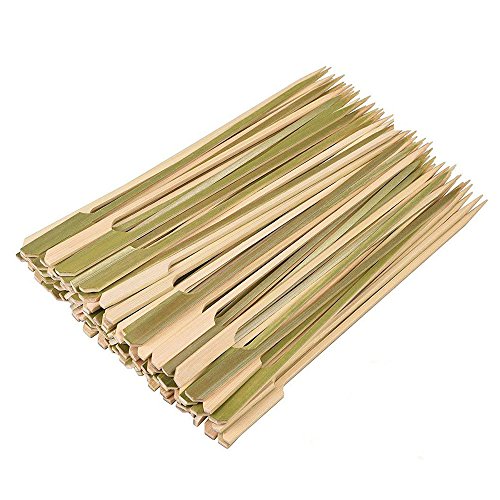 MINGZE 200 Piezas Pinchos de bambú Natural de 18cm para Pinchos de Barbacoa, brochetas, Fruta, Fuentes de Chocolate, Barbacoa al Aire Libre, Fondue, Cocina, Parrilla y brocheta