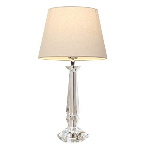 Moderna Lámpara de Mesa Lámpara de mesa de cristal de estilo simple europeo, lino de lino, lámpara creativa sala de estar dormitorio en la cama de la habitación de la sala de matrimonio de la habitaci