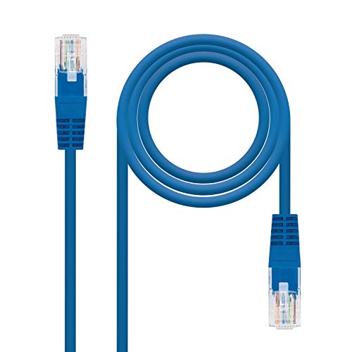 NanoCable 10.20.0110-BL - Cable de red Ethernet RJ45 Cat.5e UTP AWG24, azul, latiguillo de 10mts [España]