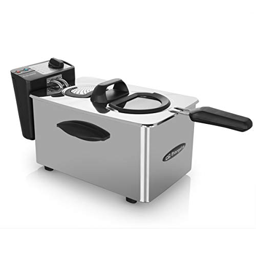 Orbegozo FDR 45 - Freidora profesional, 4 L, termostato regulable, indicador luminoso, asa de tacto frío, recogecables, acero inoxidable, 2000 W Orbegozo FDR 45 - Freidora profesional, 4 L, termostato regulable, indicador luminoso, asa de tacto frío, recogecables, acero inoxidable, 2000 W