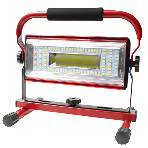 Orchidtent LED Luz de Trabajo USB recargable 100W, Foco LED Trabajo Recargable 7000 lumenes, 6 Modos, Portátil Luz de Inundación Soporte Luces de Trabajo con Rotación de 360 °(Rojo)
