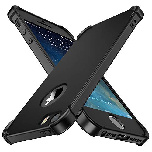 ORETECH Funda Compatible con iPhone SE 2016 5S 5, con 2 x Protector de Pantalla de Vidrio Templado Carcasa para iPhone SE 5 5S Silicona Ligera Delgado PC TPU Bumper Caso para iPhone SE 2016 Negro ORETECH Funda Compatible con iPhone SE 2016 5S 5, con 2 x Protector de Pantalla de Vidrio Templado Carcasa para iPhone SE 5 5S Silicona Ligera Delgado PC TPU Bumper Caso para iPhone SE 2016 Negro