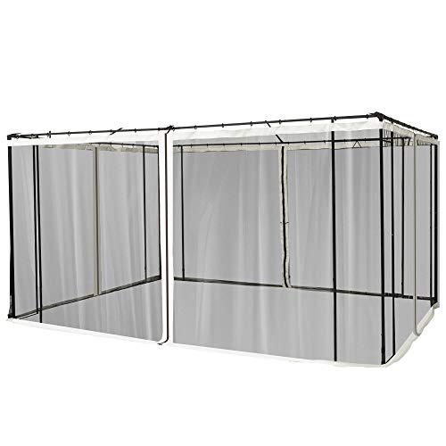 Outsunny 4 Paneles Laterales 335x207 cm para Carpa de Jardín Tela Mosquitera para Cenador Gazebo con Cremalleras y Anillas Negro Outsunny 4 Paneles Laterales 335x207 cm para Carpa de Jardín Tela Mosquitera para Cenador Gazebo con Cremalleras y Anillas Negro