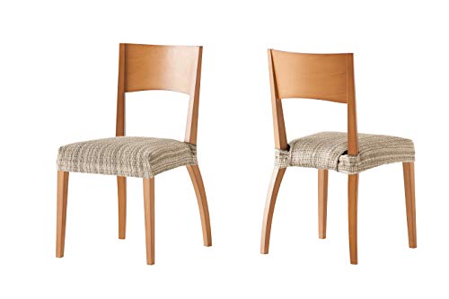 Pack de 2 Fundas de Asiento para silla modelo MEJICO, color BEIGE, medida 40-50 cm ancho.