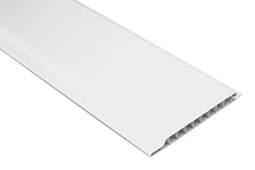 Paneles de 1 m², revestimiento de pared, a elegir, 200 x 10 cm, HEXIM, PP10-01, color blanco