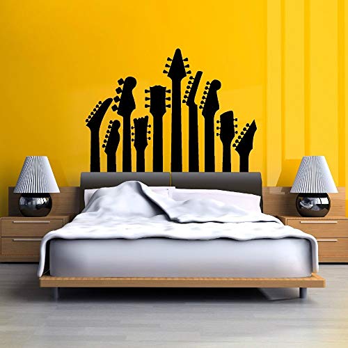 Pegatina Guitarra cabecero cama individual decoracion paredes o cristal, habitaciones, pub, salones comedores, aticos, tiendas musica 80 x 60 cm de CHIPYHOME