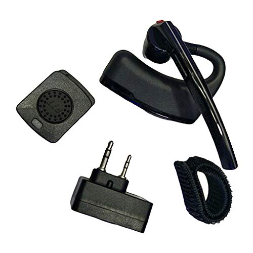 perfk Radio Bidireccional Auricular Inalámbrico Bluetooth y Dedo PTT Adaptador Bluetooth de Enchufe de 2 Clavijas