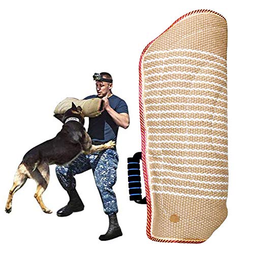 PetGens Hilt-Guard - Funda de protección contra mordeduras, funda de yute suave para protección de mordeduras hecha a mano con un asa para entrenamiento de perros