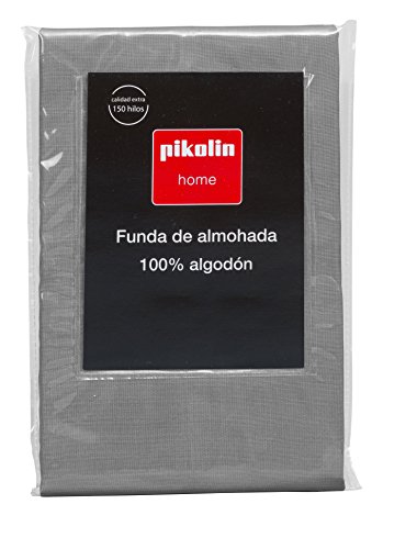 Pikolin Home - Almohadón, funda de almohada, 100% algodón, almohadas de 90 y 105cm, colorgris (Todas las medidas)