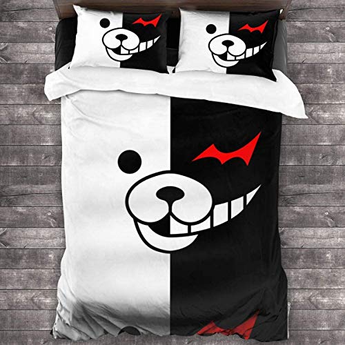 POMJK Danganronpa - Juego de ropa de cama (3 piezas, fácil cuidado, funda de almohada (A01, 135 x 200 cm + 80 cm × 80 cm)